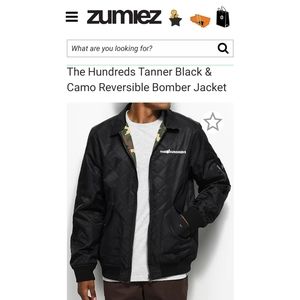 The Hundreds Tanner Black & Camo Reversible Bomber Jacket (M)